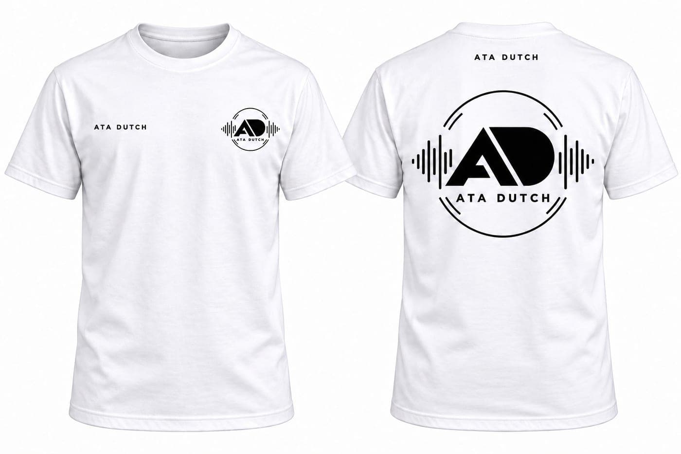 White T-shirts with the ATA Dutch logo on the chest and a large back print